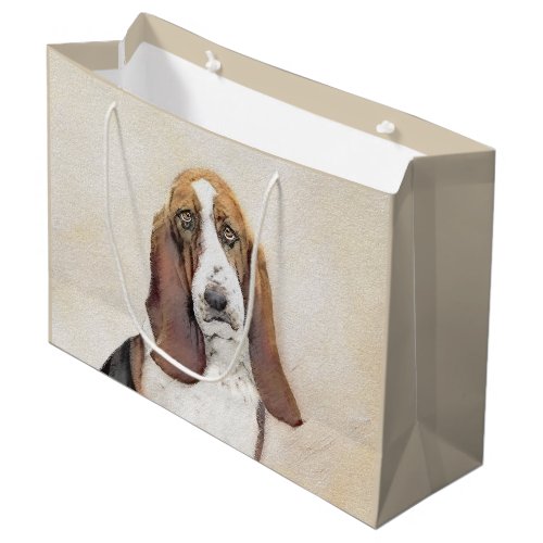 Basset Hound Painting _ Cute Original Dog Art Large Gift Bag