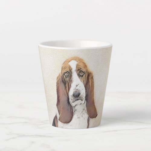 Basset Hound Painting _ Cute Original Dog Art Latte Mug