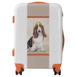 Basset Hound Painting - Cute Original Dog Art Luggage