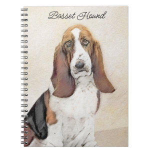 Basset Hound Painting - Cute Original Dog Art Notebook