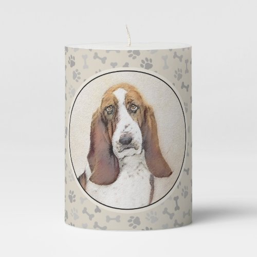 Basset Hound Painting _ Cute Original Dog Art Pillar Candle