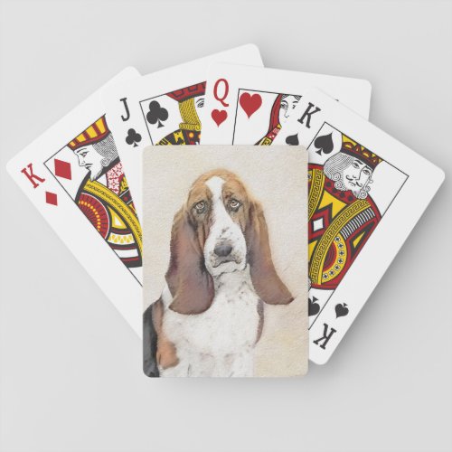 Basset Hound Painting _ Cute Original Dog Art Playing Cards