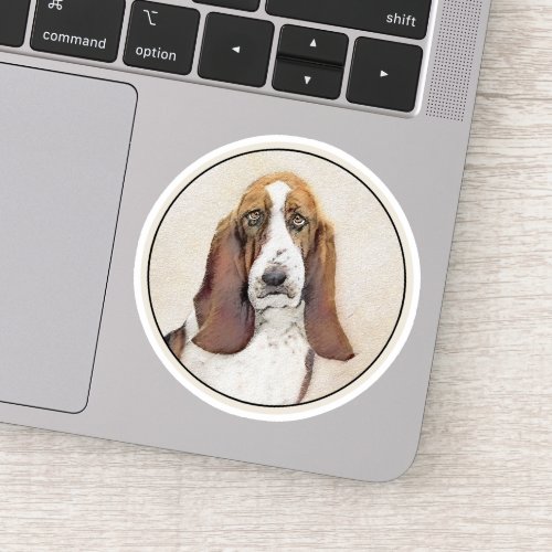 Basset Hound Painting _ Cute Original Dog Art Sticker