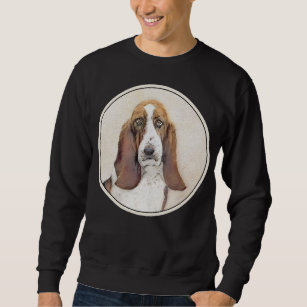 Basset Hound Painting - Cute Original Dog Art Sweatshirt