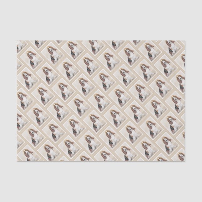 Basset Hound Painting - Cute Original Dog Art Tissue Paper (Front)