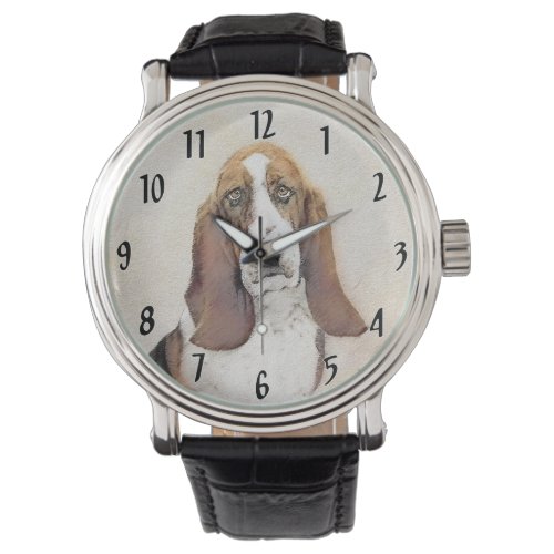 Basset Hound Painting _ Cute Original Dog Art Watch