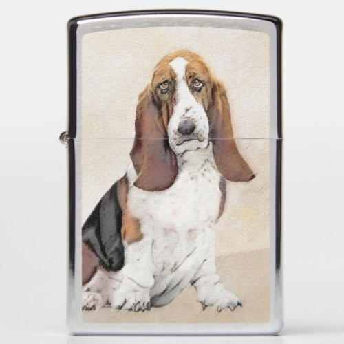 Basset Hound Painting _ Cute Original Dog Art Zippo Lighter