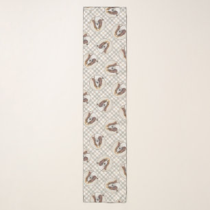 Basset Hound Painting Tri Tri-color Cute Dog Art Scarf