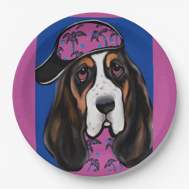 Basset Hound Paper Plates (Front)