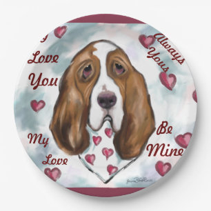 BASSET HOUND PAPER PLATES