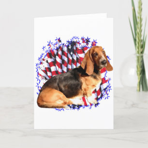 Basset Hound Patriot Card