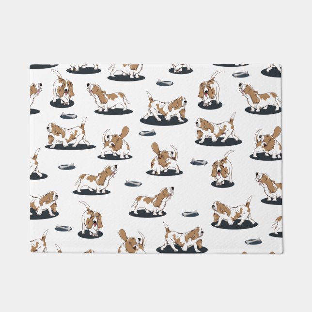 Basset Hound Pattern Doormat (Front)