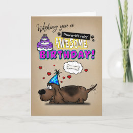 Basset Hound Paws-itively Awesome Birthday Card