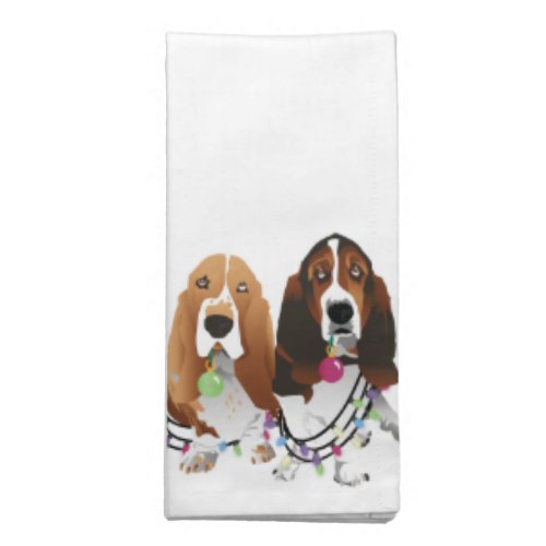 Basset Hound Peace Love Joy Christmas Design Cloth Napkin