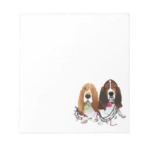 Basset Hound Peace Love Joy Christmas Design Notepad