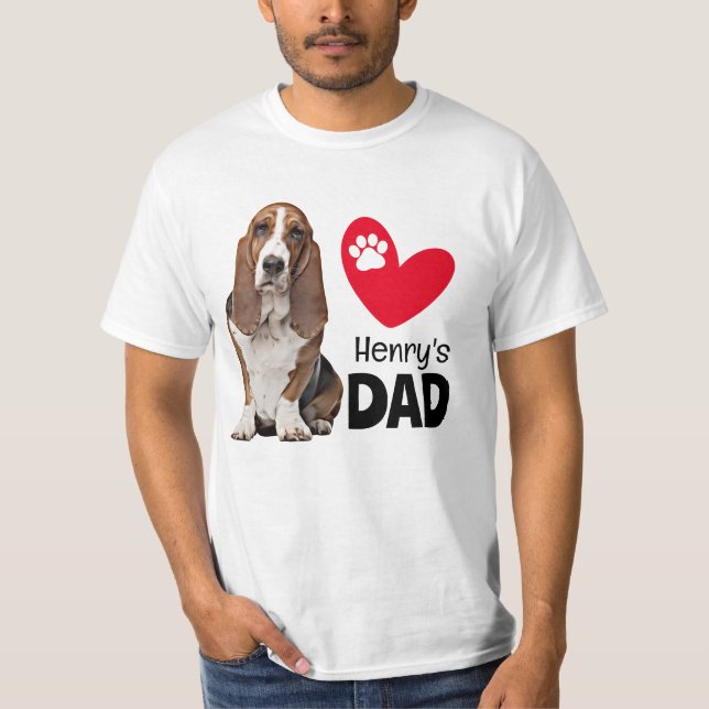 Basset Hound Personalized Dad T-Shirt (Front)