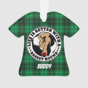 Basset Hound Personalized Life Is Better Ornament