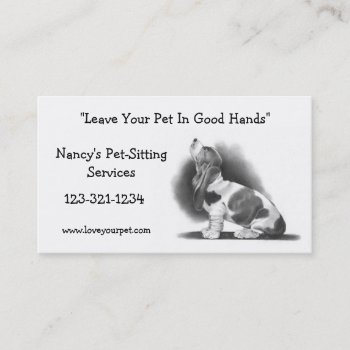 Basset Hound: Pet Sitting Business Card: Pencil Business Card by joyart at Zazzle