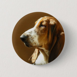 Basset Hound Photo Button