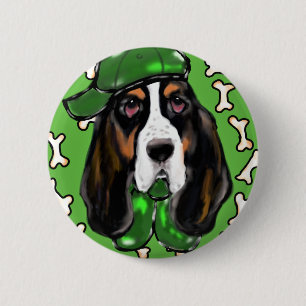Basset Hound Pinback Button