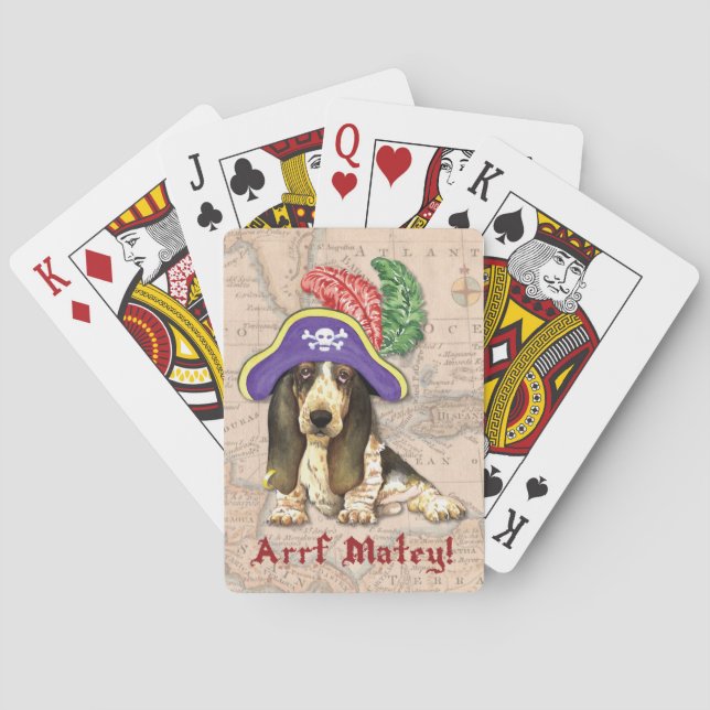 Basset Hound Pirate Poker Cards (Back)