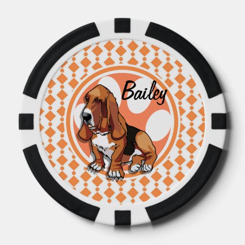 basset hound poker chips