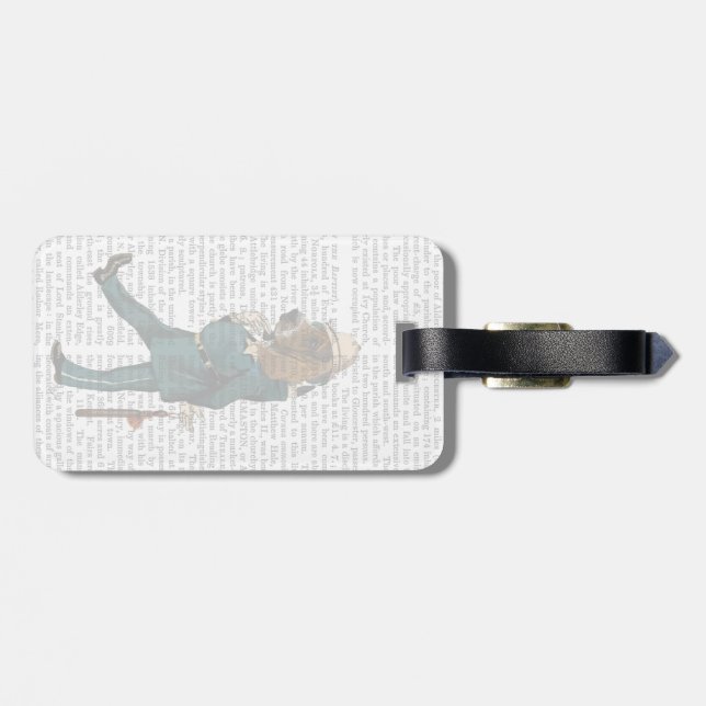 Basset Hound Policeman Luggage Tag (Back Horizontal)