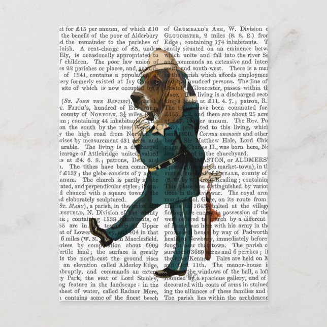 Basset Hound Policeman Postcard (Front)