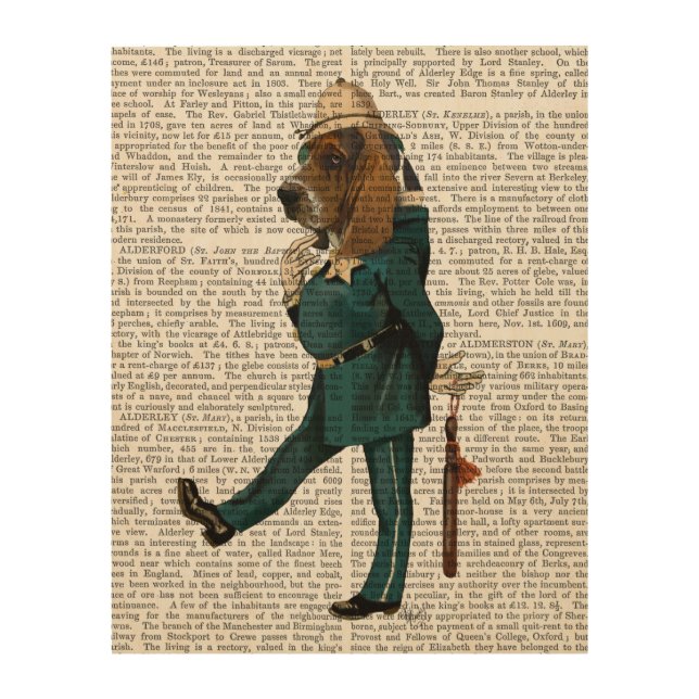Basset Hound Policeman Wood Wall Art (Front)