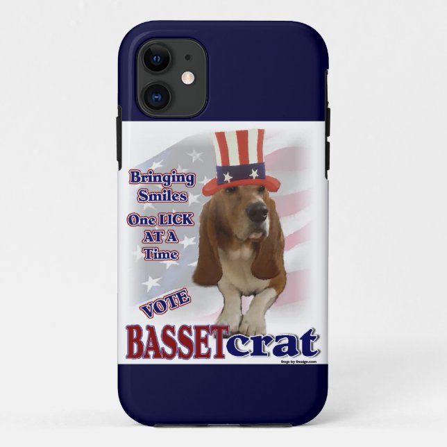 Basset Hound Political Humor Case-Mate iPhone Case (Back)