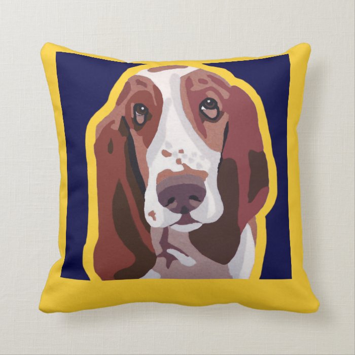 Basset Hound Pop Art Abstract add pets name Pillow