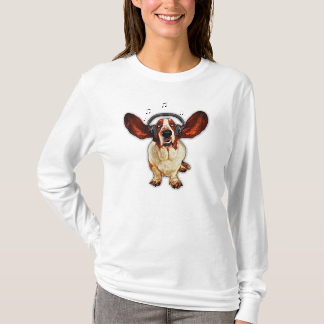 Basset Hound, Pop Art Nano Long Sleeve T-Shirt (Front)