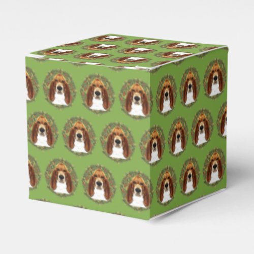 Basset Hound Portrait Dog _ Wreath Favor Boxes