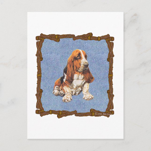 Basset Hound Postcard (Front)