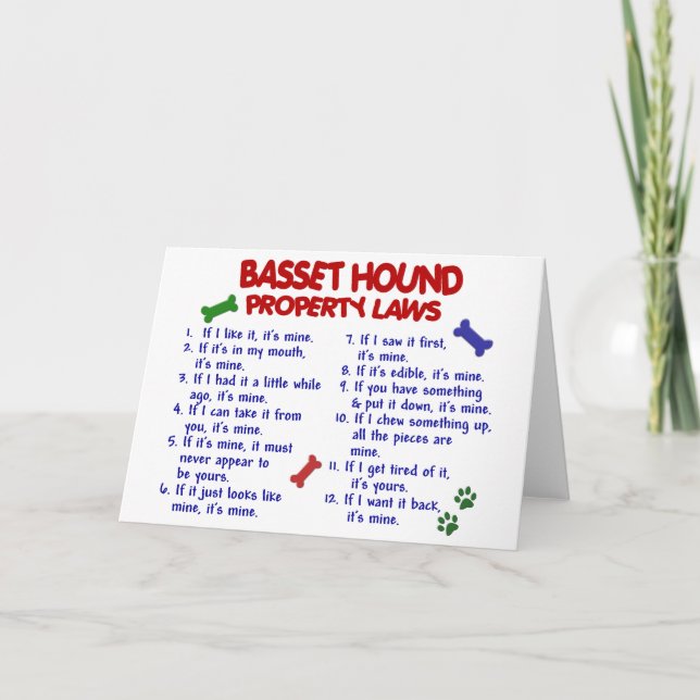 BASSET HOUND Property Laws 2 Card (Front)