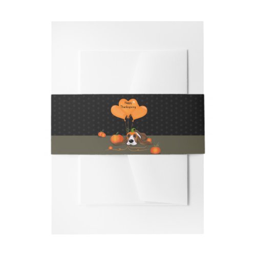 Basset Hound Pumpkin Hat Invitation Belly Band