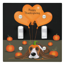 Basset Hound Pumpkin Hat Light Switch Cover