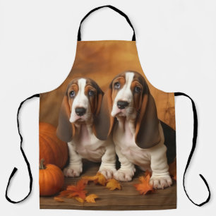 Basset Hound Puppy Autumn Delight Pumpkin Apron