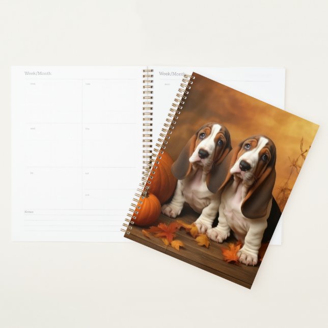 Basset Hound Puppy Autumn Delight Pumpkin  Planner (Display)