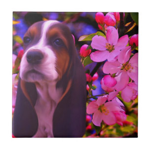 Basset Hound Puppy Dog Art Tile