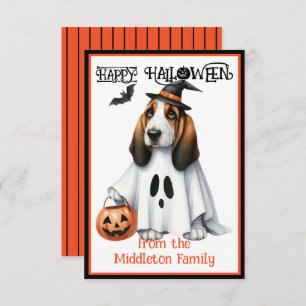 Basset Hound Puppy Dog Happy Halloween Note Card