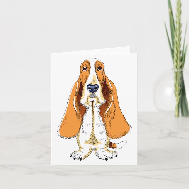 Basset Hound Puppy Dog Note Card (Front)