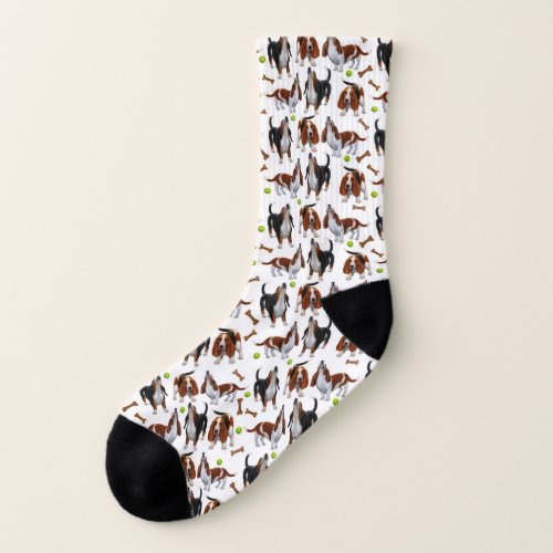 Basset Hound Puppy Dogs All_Over_Print Socks