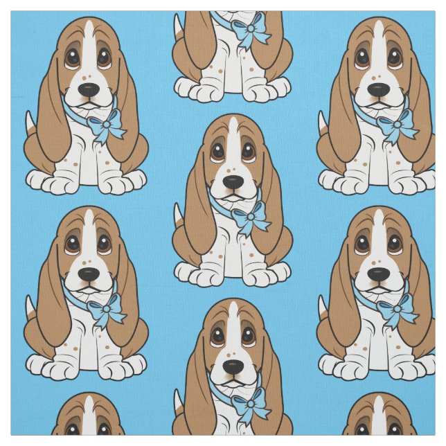 Basset Hound Puppy Fabric (Swatch)