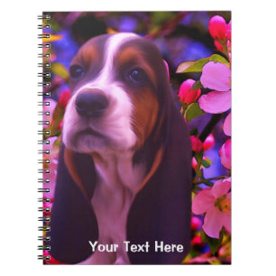 Basset Hound Puppy Fantasy Dog Art Notebook