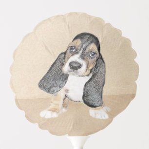 Basset Hound Puppy Painting - Original Dog Art Balloon