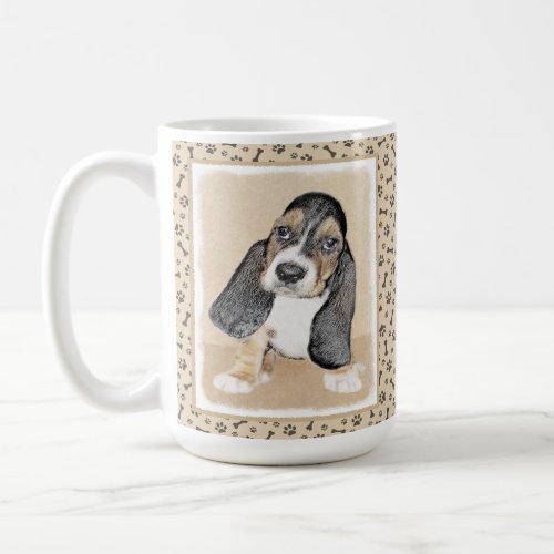 Basset Hound Puppy Painting _ Original Dog Art Coffee Mug