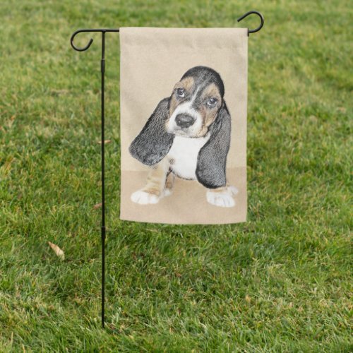 Basset Hound Puppy Painting _ Original Dog Art Garden Flag