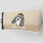 Basset Hound Puppy Painting - Original Dog Art Golf Head Cover
