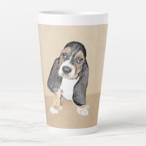Basset Hound Puppy Painting _ Original Dog Art Latte Mug